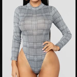 Mock Neck Long Sleeve Bodysuit (Black Combo)